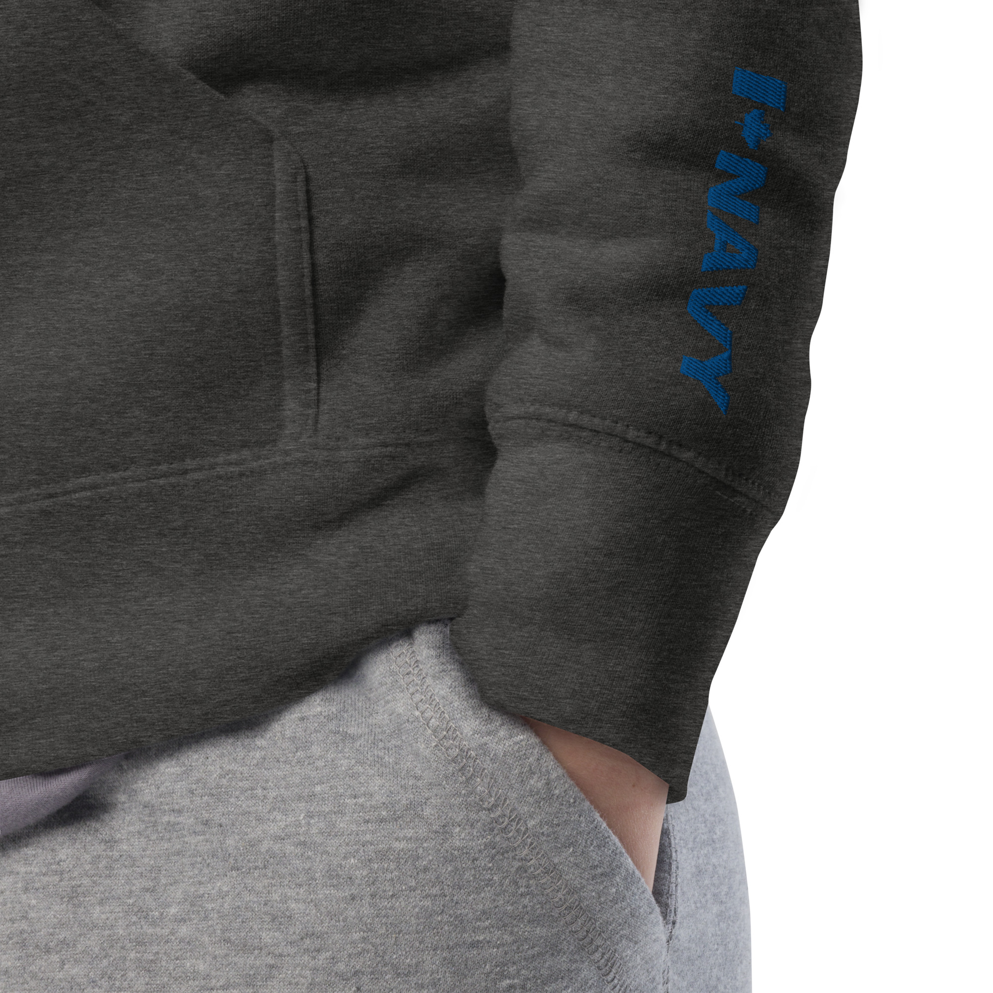 Embroidered NAVY HMCS YORK Unisex Hoodie (Blue Thread) - Image 5