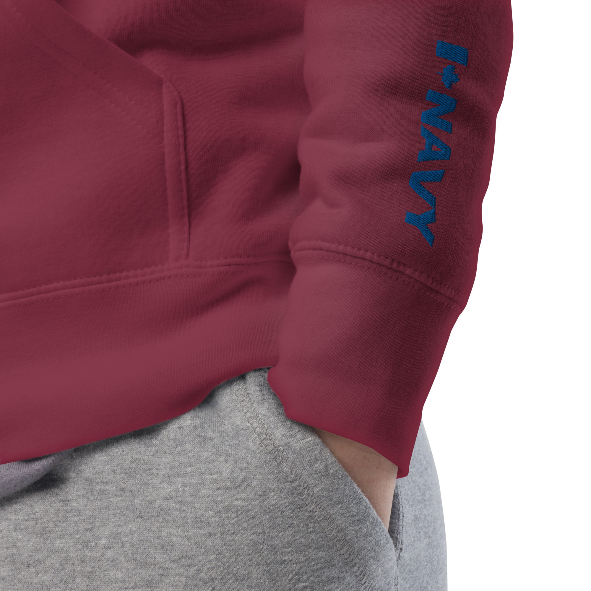 Embroidered NAVY HMCS YORK Unisex Hoodie (Blue Thread) - Image 4