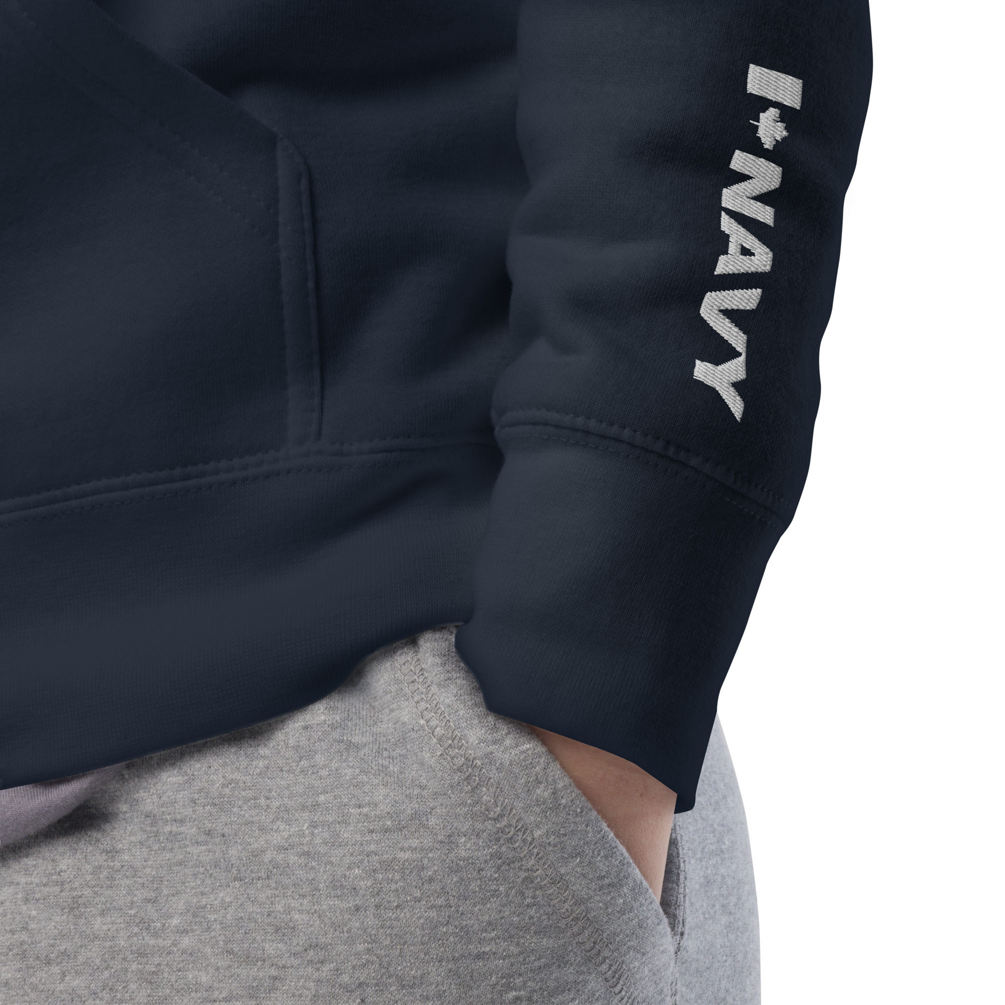 Embroidered NAVY HMCS YORK Unisex Hoodie (White Thread) - Image 3
