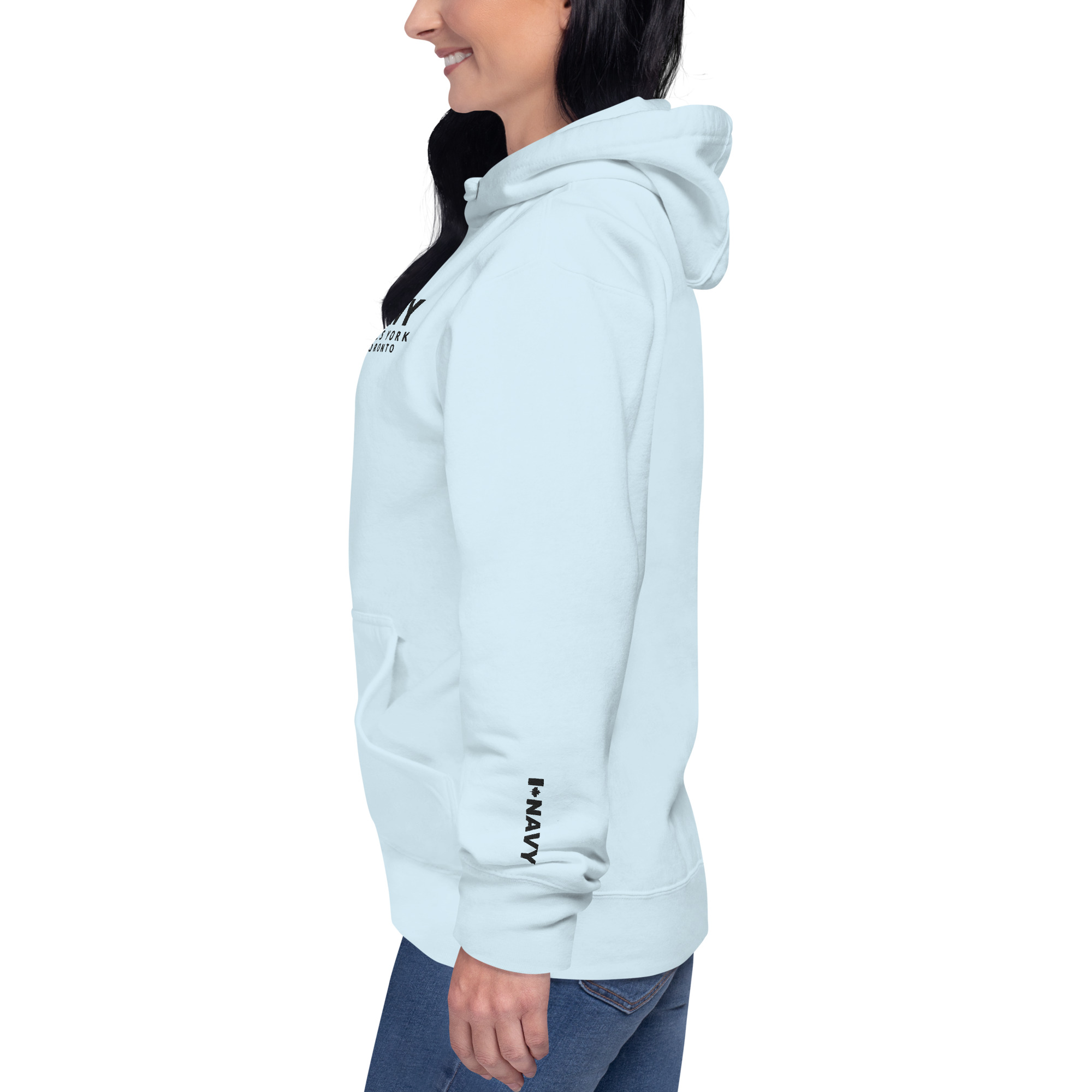 Embroidered HMCS YORK NAVY Unisex Hoodie (Black Thread) - Image 10