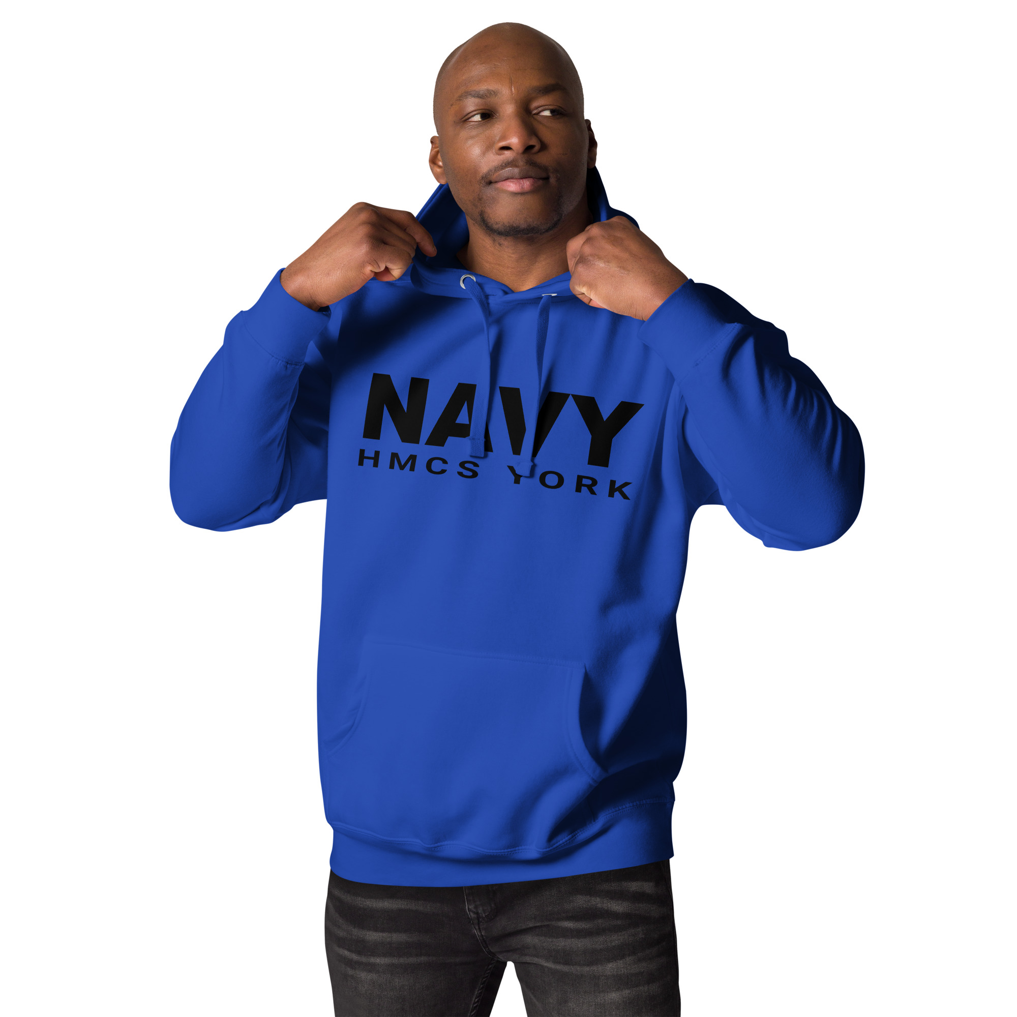 NAVY HMCS YORK Unisex Hoodie (Black Font) - Image 3