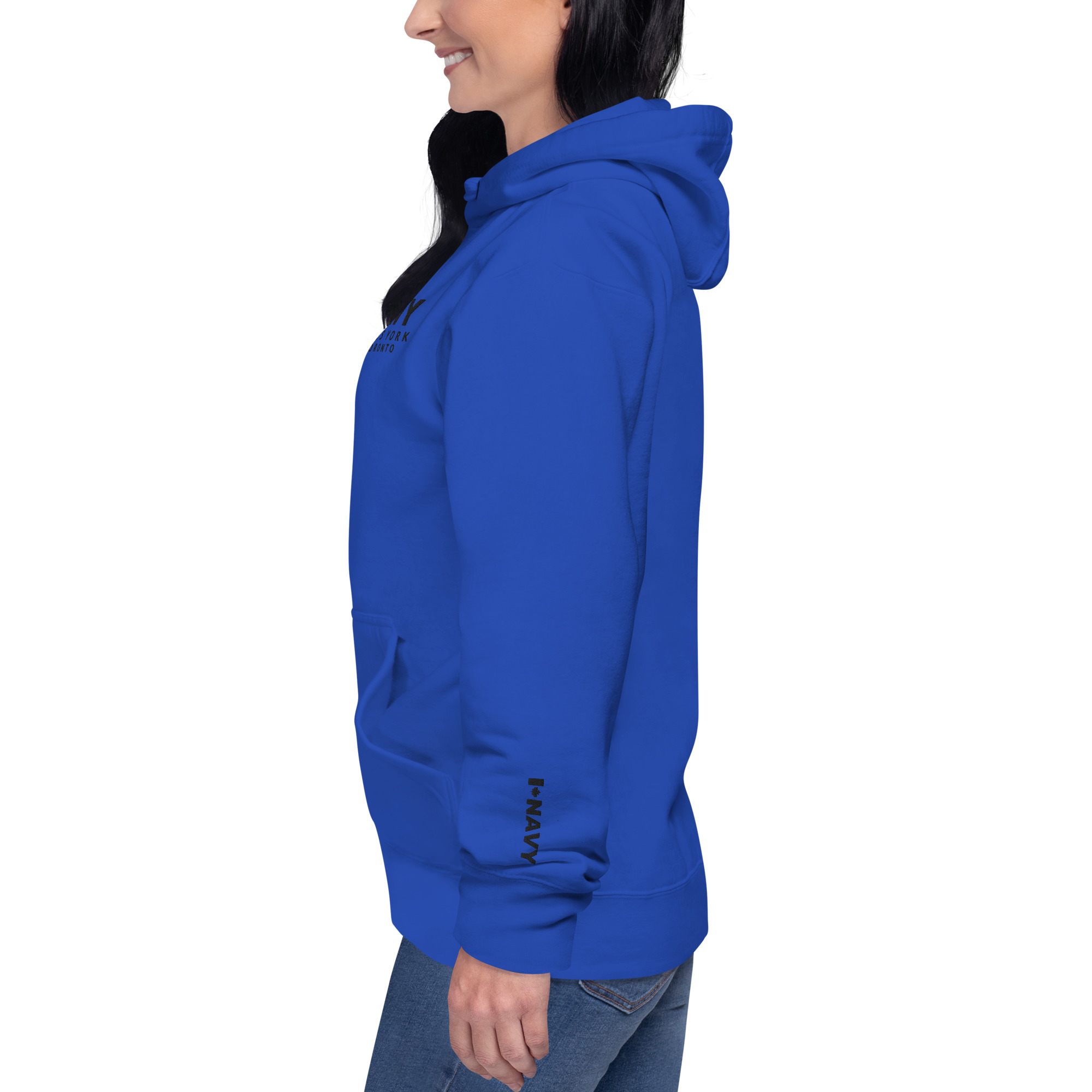 Embroidered HMCS YORK NAVY Unisex Hoodie (Black Thread) - Image 6