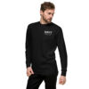 Embroidered NAVY HMCS YORK Unisex Premium Sweatshirt (White Thread) - Image 4