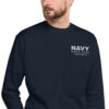 Embroidered NAVY HMCS YORK Unisex Premium Sweatshirt (White Thread) - Image 5