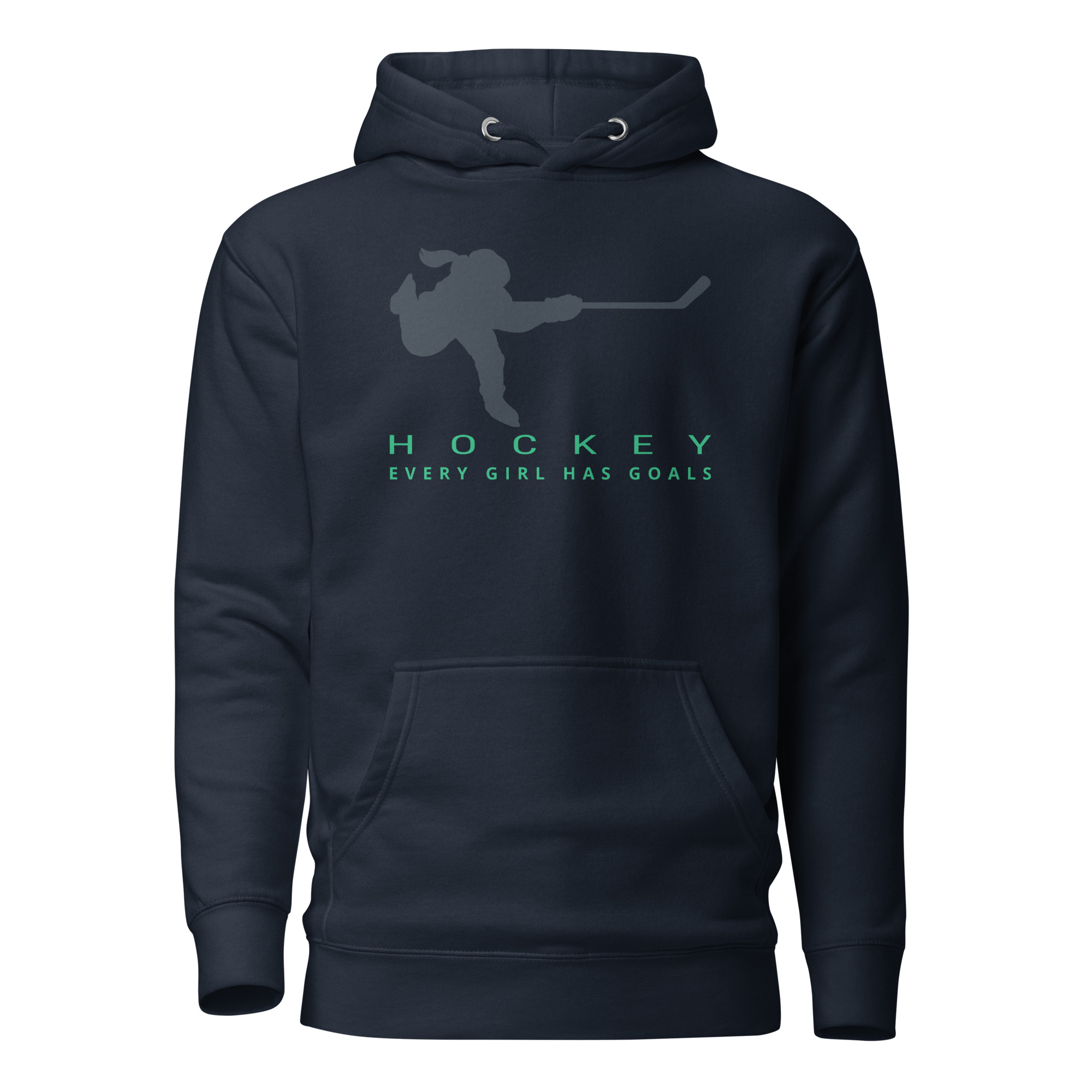 HOCKEY Every Girl Has Goals (Blue & Green Edition) Unisex Hoodie - Image 4