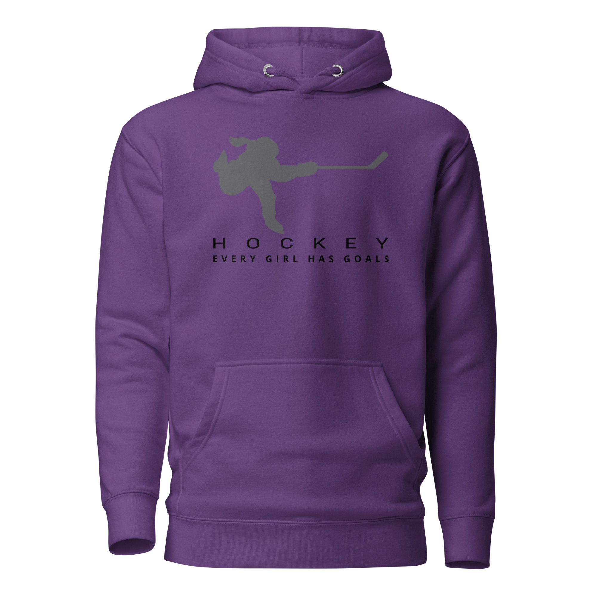 HOCKEY Every Girl Has Goals (Grey & Black edition) Unisex Hoodie - Image 6
