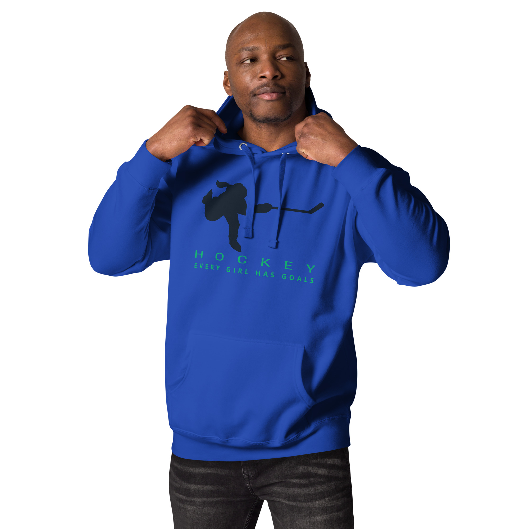 HOCKEY Every Girl Has Goals (Blue & Green Edition) Unisex Hoodie - Image 3