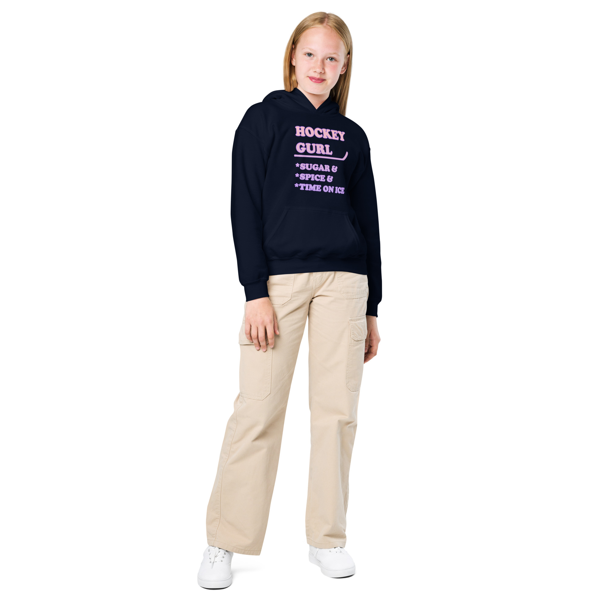 HOCKEY GURL Sugar&Spice&TimeOnIce Youth heavy blend hoodie - Image 3