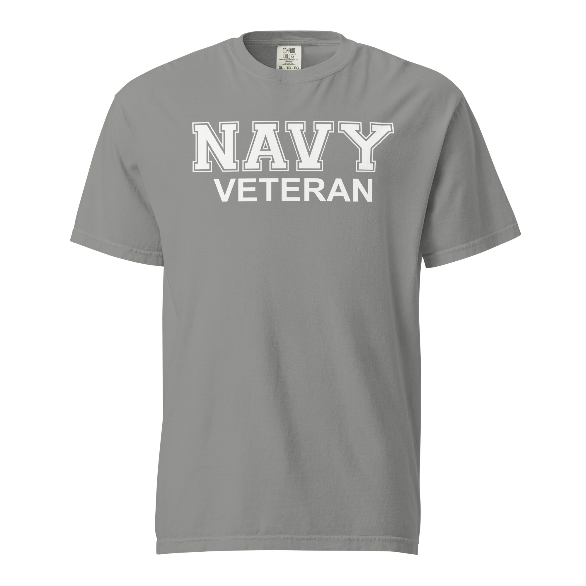 NAVY VETERAN (White Text) Unisex garment-dyed heavyweight t-shirt - Image 7