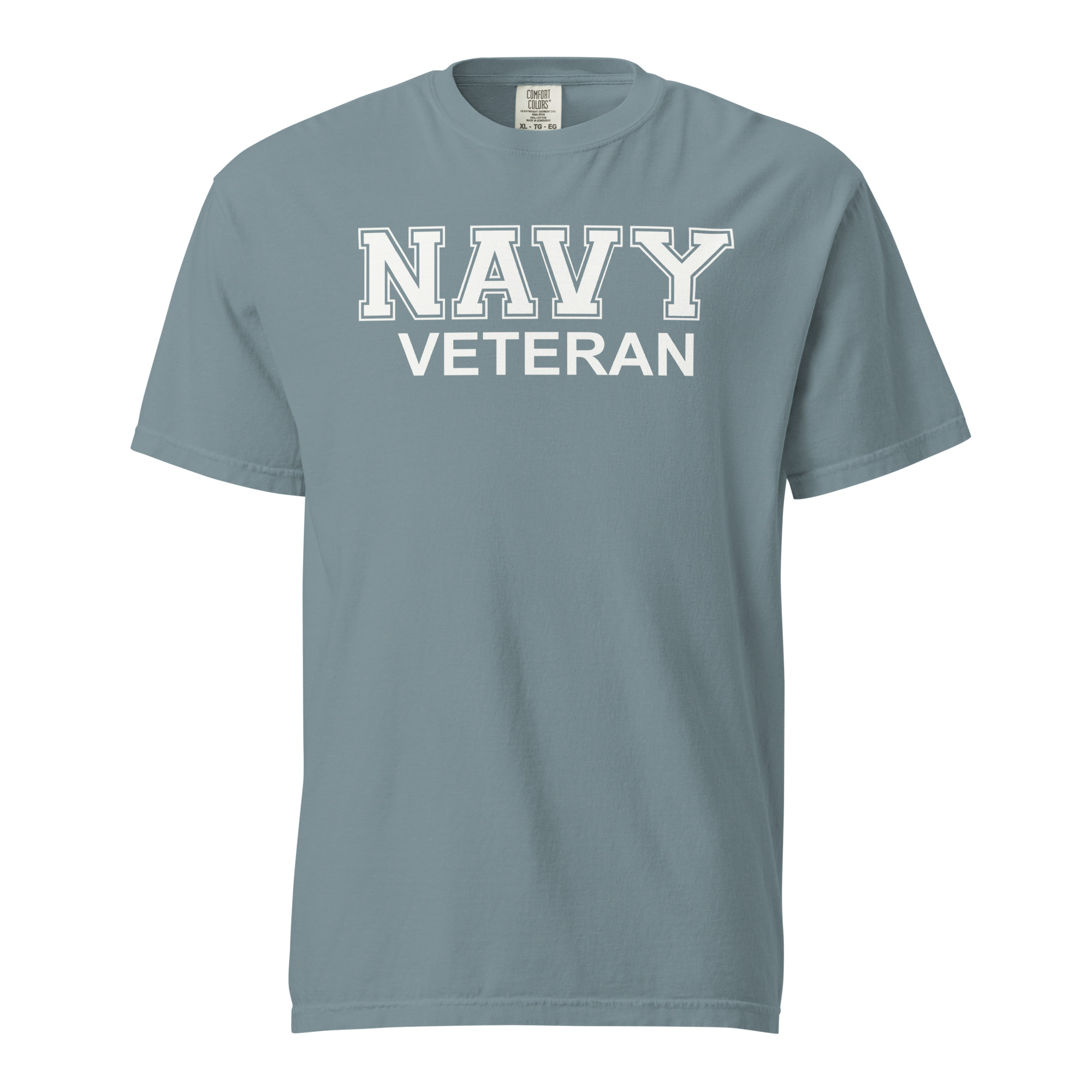 NAVY VETERAN (White Text) Unisex garment-dyed heavyweight t-shirt - Image 6