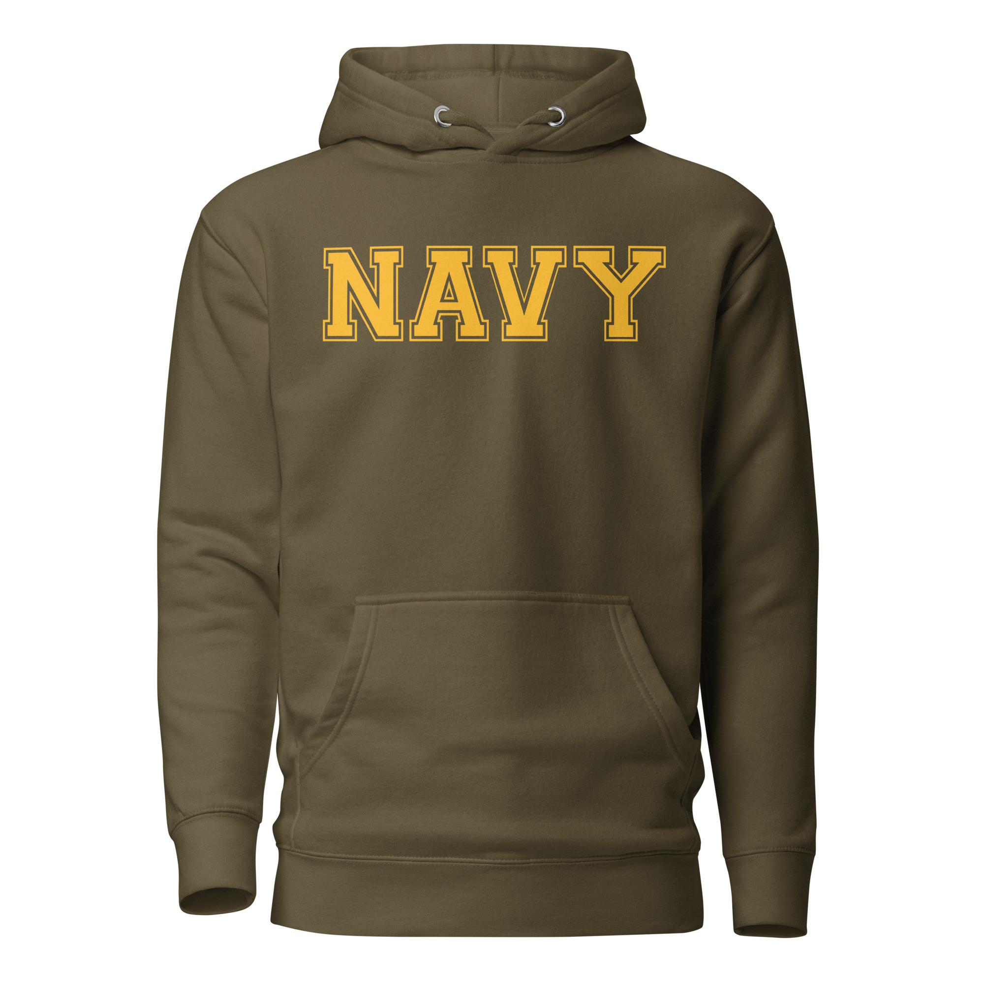NAVY (varsity yellow) Unisex Hoodie - Image 9