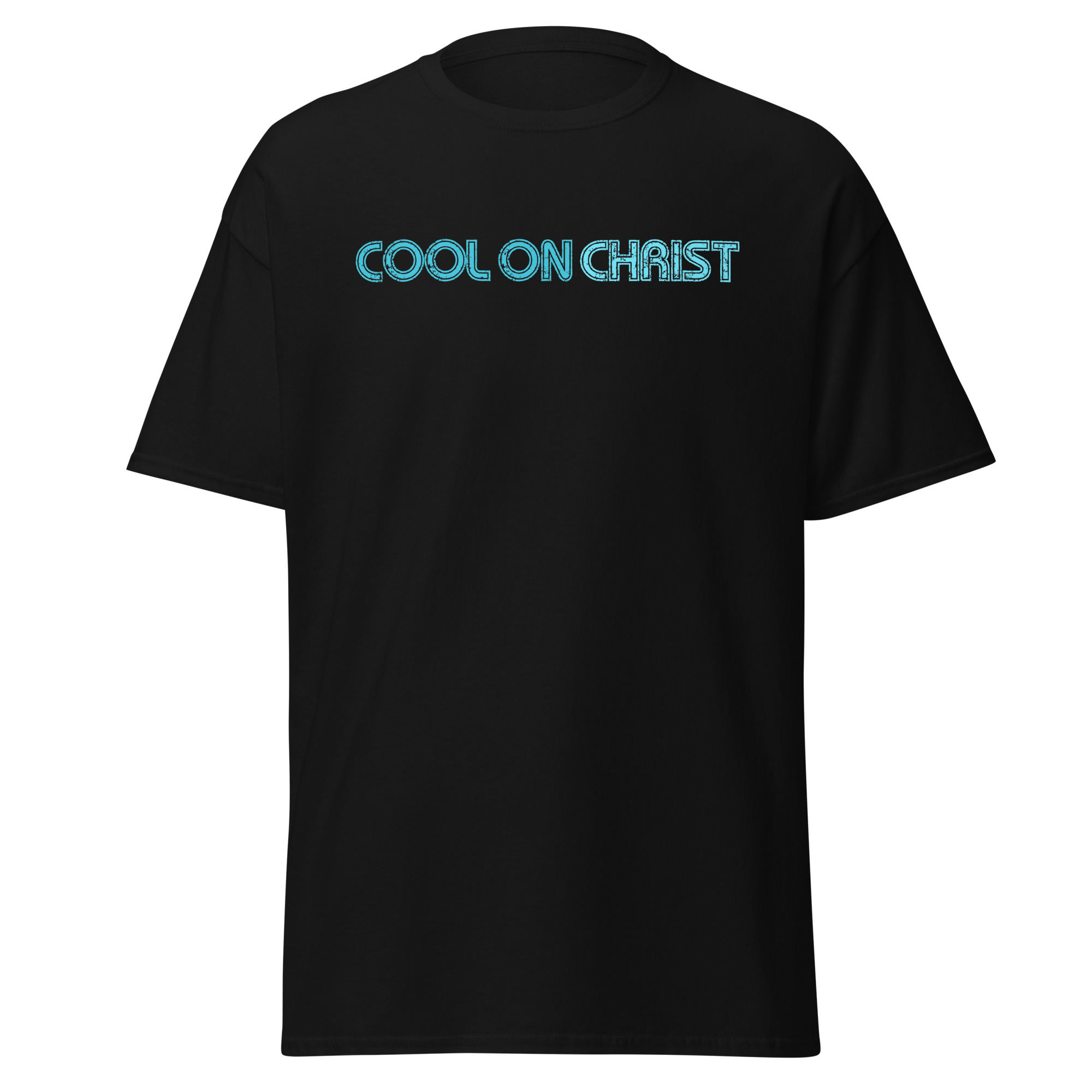 COOL ON CHRIST Retro Blue Unisex Gildan classic tee - Image 3