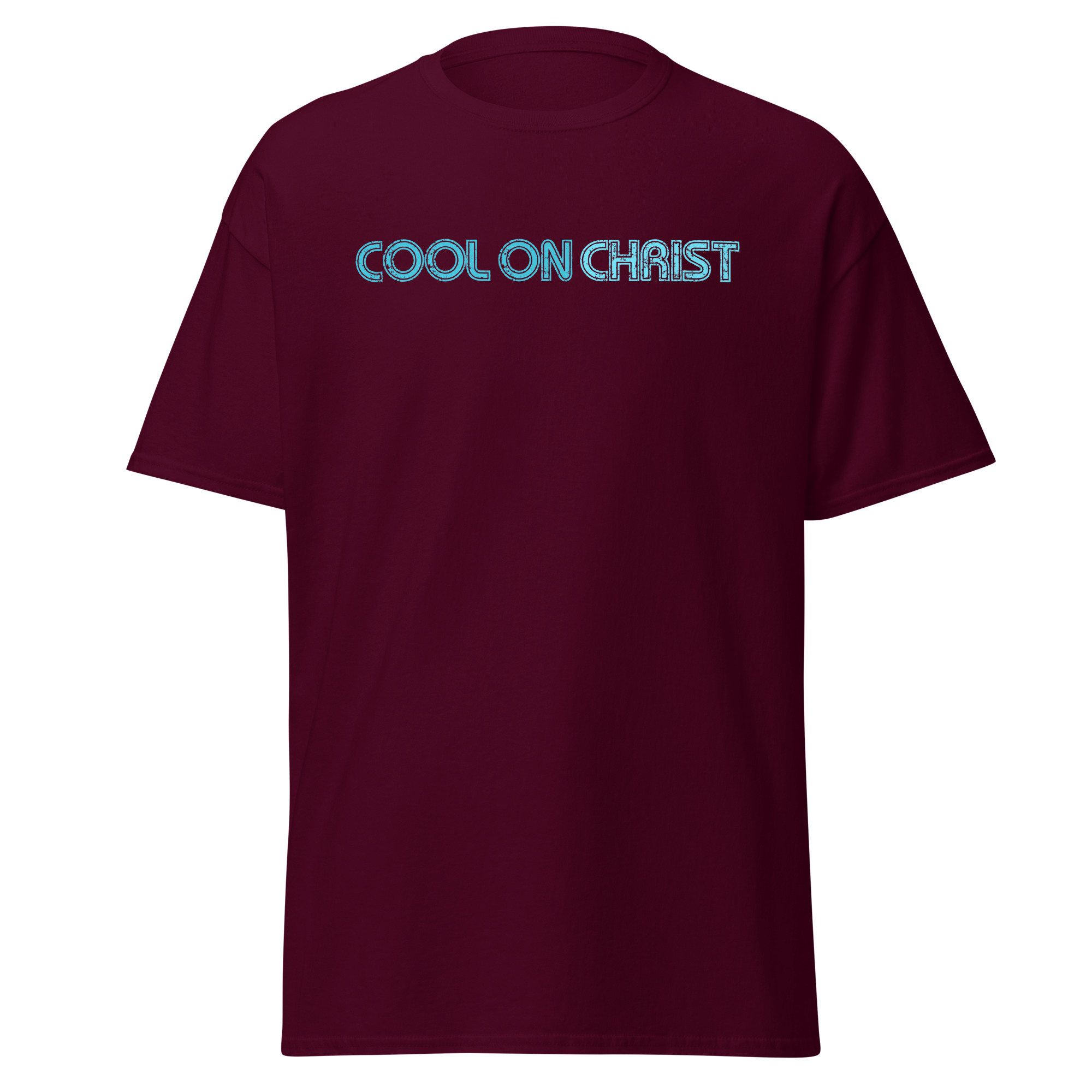 COOL ON CHRIST Retro Blue Unisex Gildan classic tee - Image 2