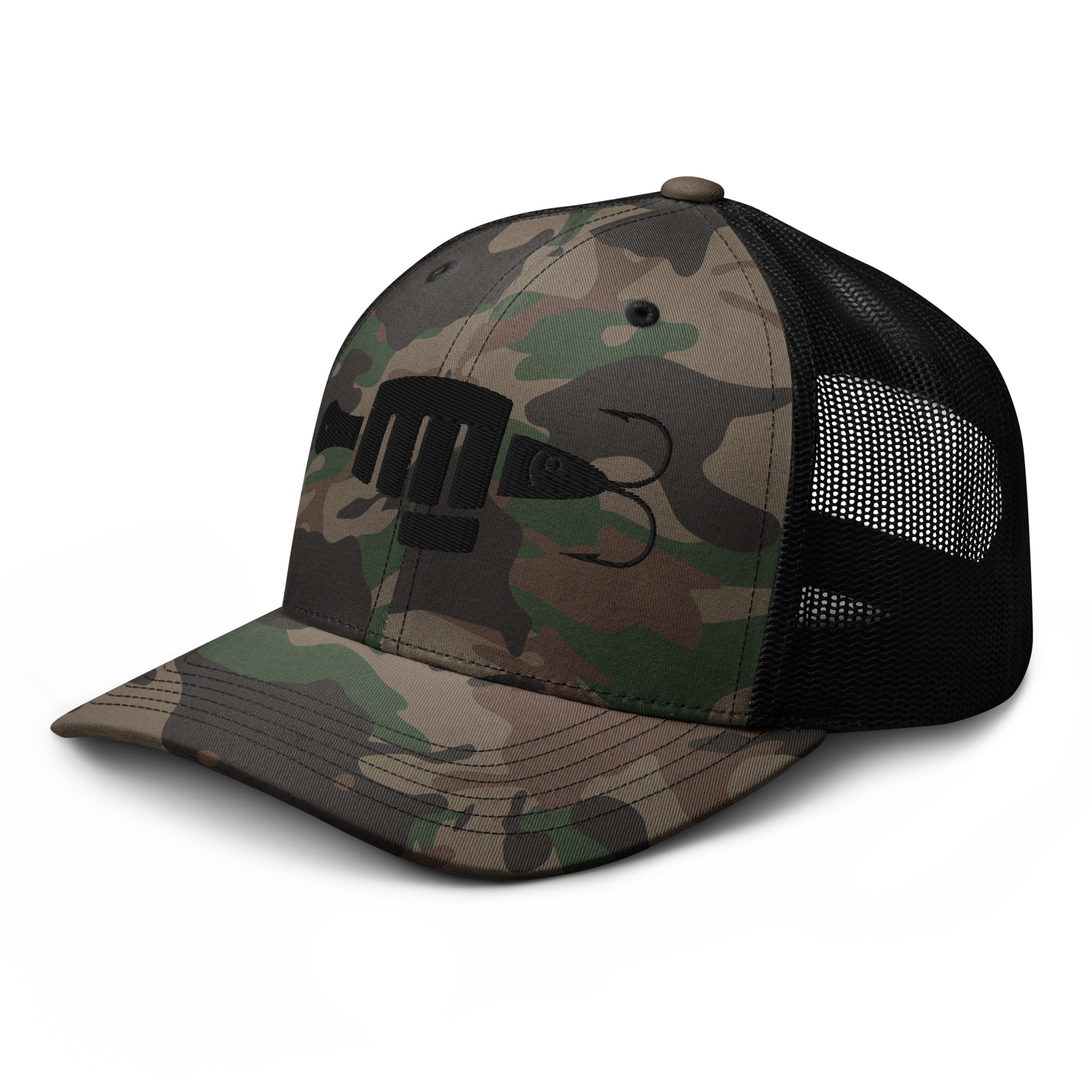 FIST PUNCH & JIGGER (Stylized Black) Camouflage trucker hat - Image 3