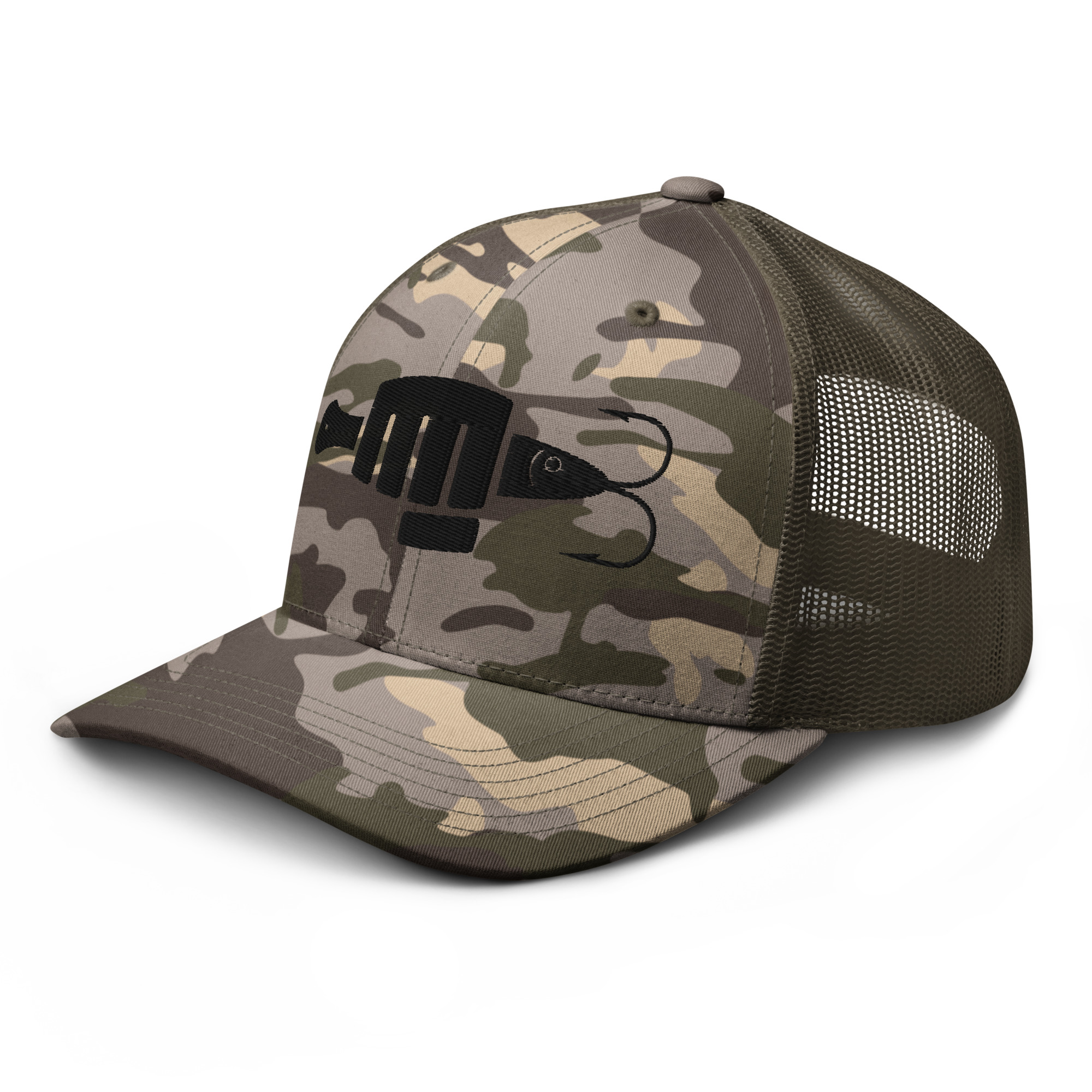 FIST PUNCH & JIGGER (Stylized Black) Camouflage trucker hat - Image 9