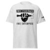 FIST & JIGGER: FREE FISHERMEN FREE ENTERPRISE (Black Distressed Logo) Unisex classic tee - Image 29