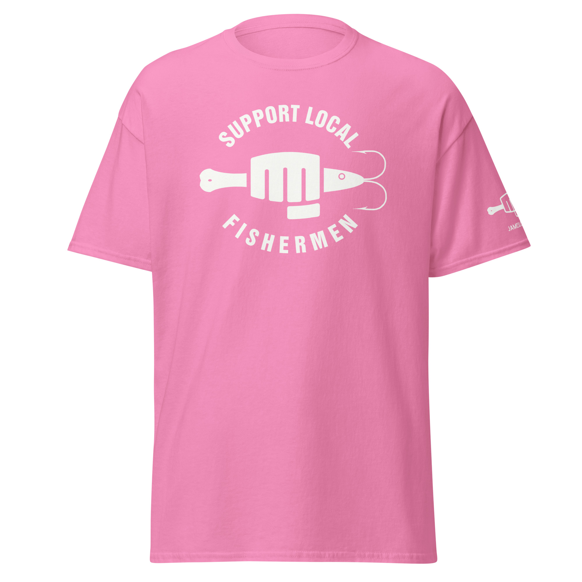 FIST PUNCH & JIGGER: SUPPORT LOCAL FISHERMEN (White Logo) Unisex classic tee - Image 17