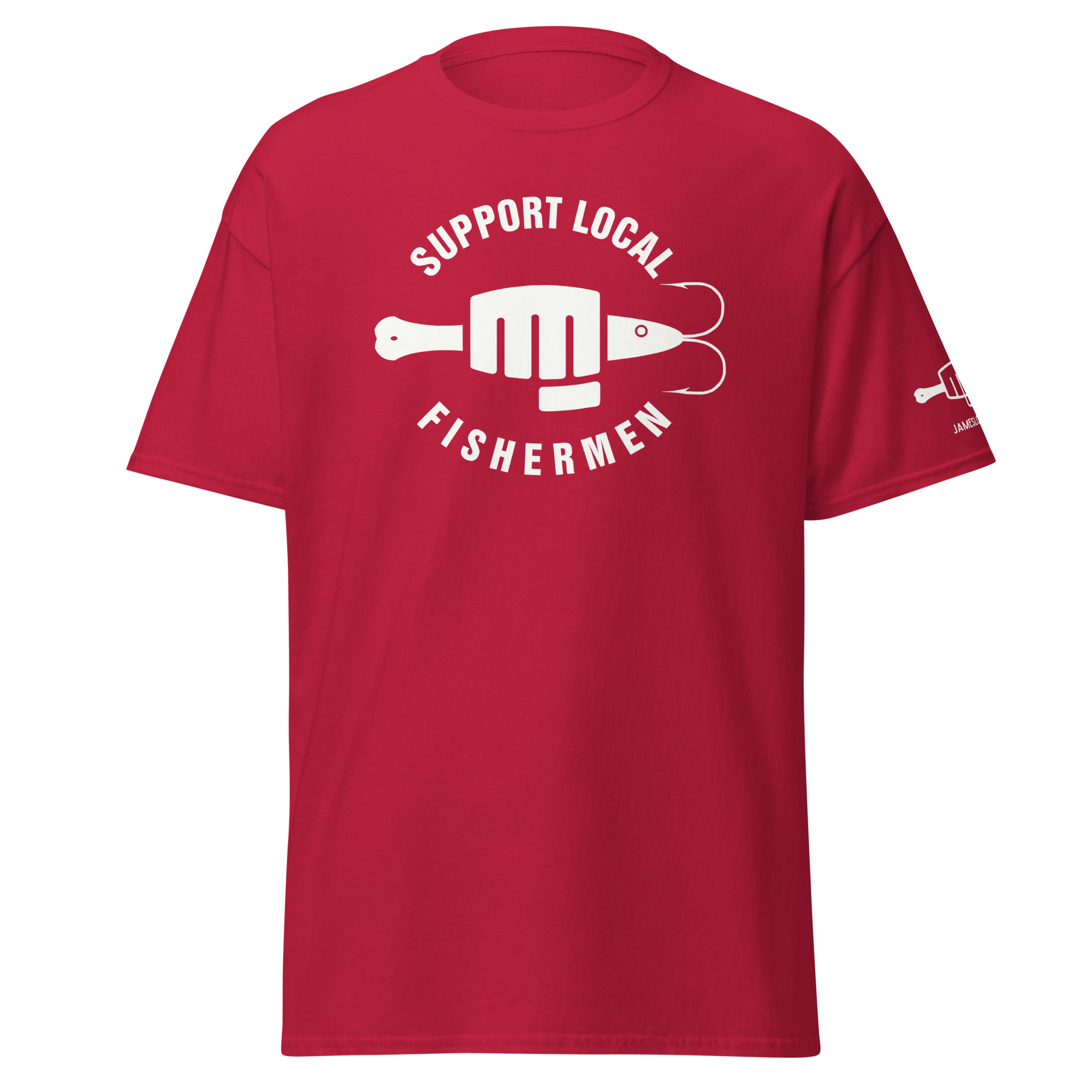 FIST PUNCH & JIGGER: SUPPORT LOCAL FISHERMEN (White Logo) Unisex classic tee - Image 11