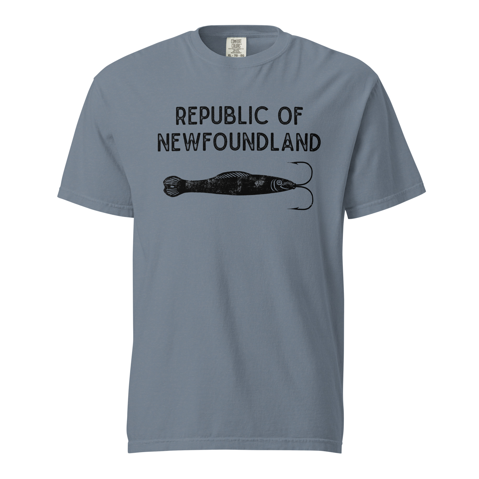 REPUBLIC OF NEWFOUNDLAND: JIGGER (Black) Unisex garment-dyed heavyweight t-shirt - Image 15