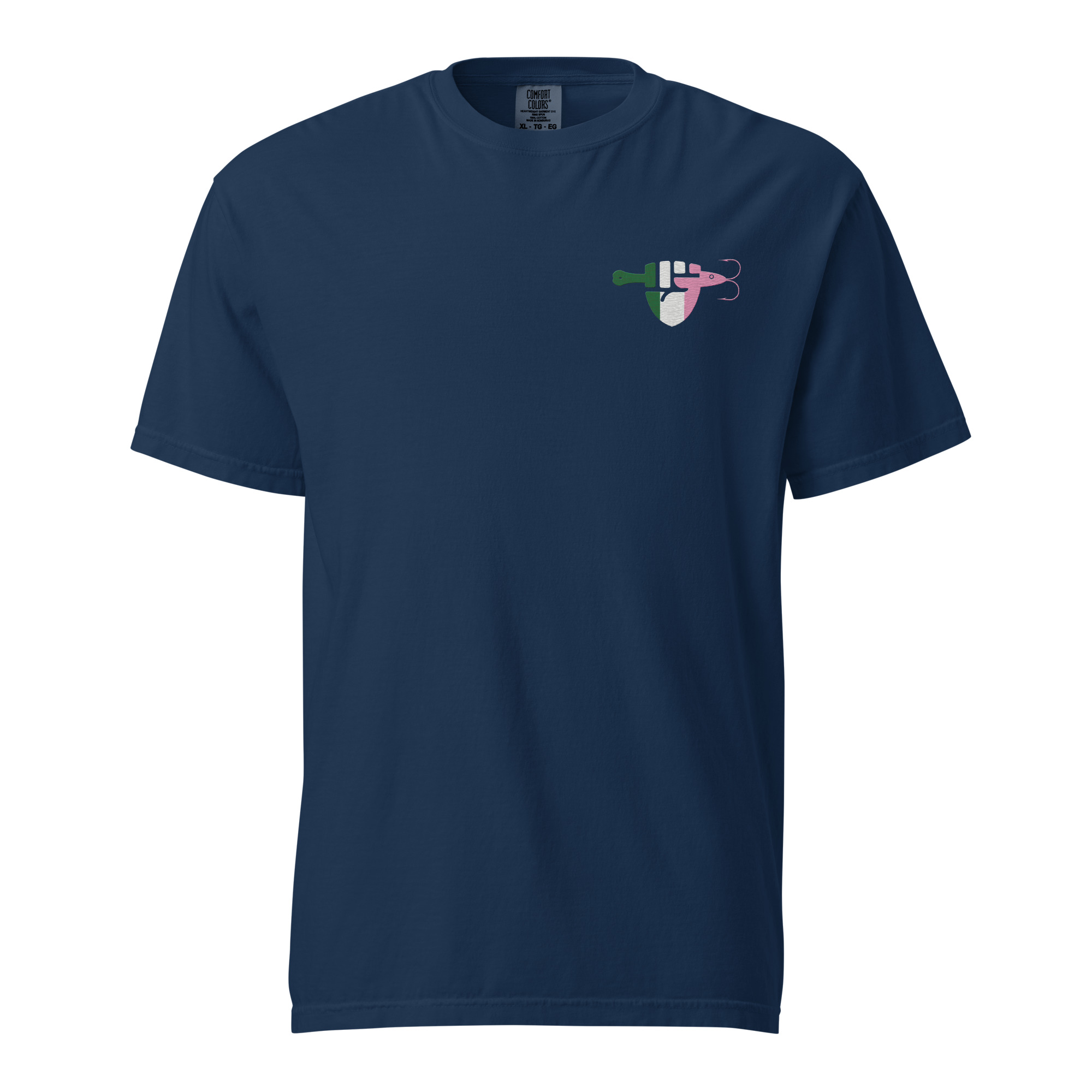 FIST & JIGGER: REPUBLIC (Embroidered Front, Print on Back) Unisex garment-dyed heavyweight t-shirt