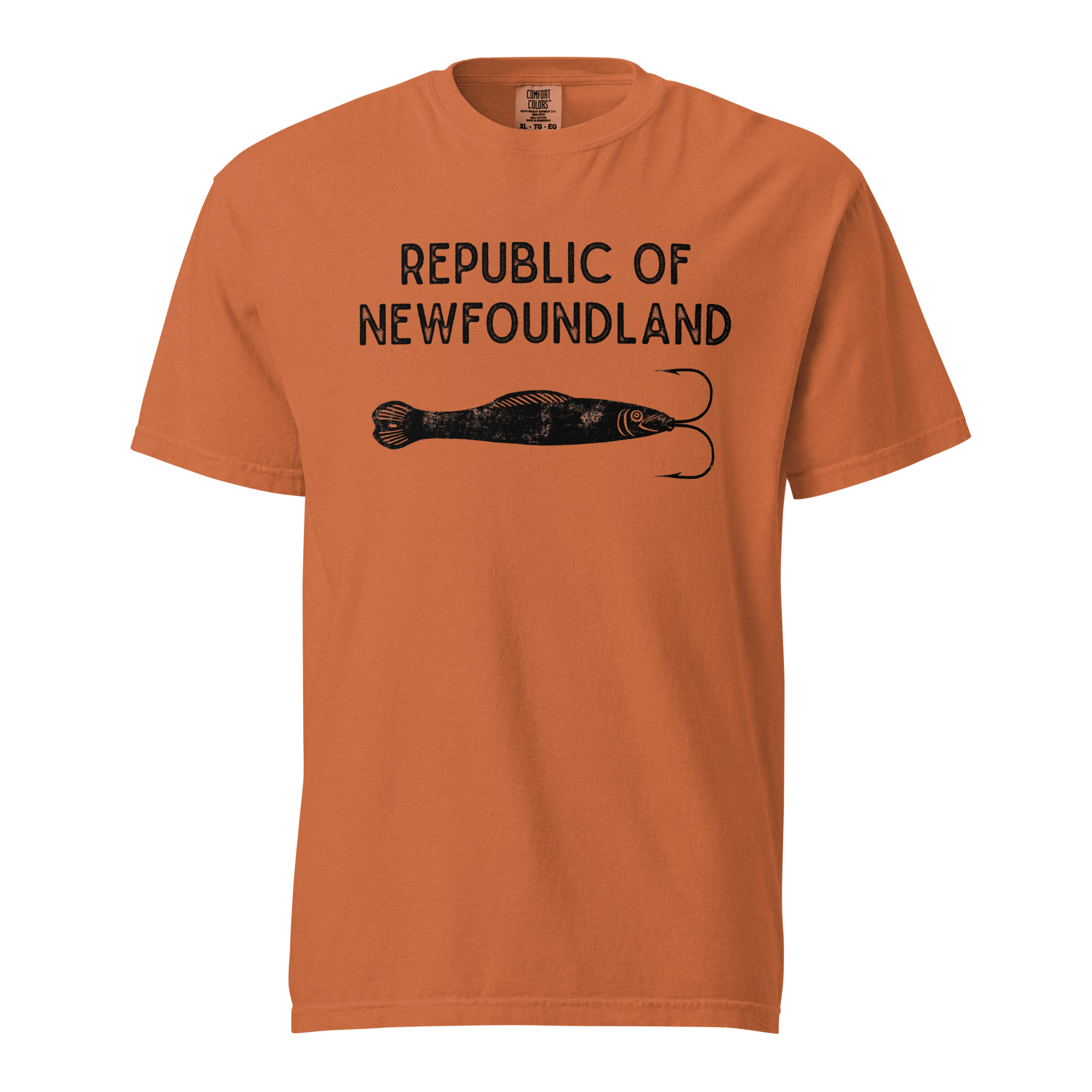 REPUBLIC OF NEWFOUNDLAND: JIGGER (Black) Unisex garment-dyed heavyweight t-shirt - Image 13